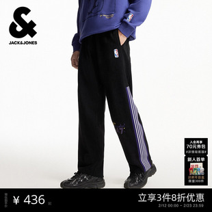 杰克琼斯NBA联名款湖人队男装冬季新款卫裤宽松休闲舒适长裤子