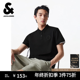 翻领T恤高级流图案刺绣款 半短袖 polo衫 男装 杰克琼斯秋季 士式 新款