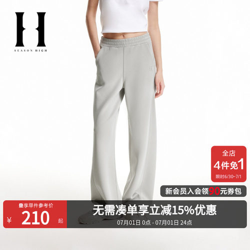 松紧弹力抽绳腰头 两侧插袋口袋