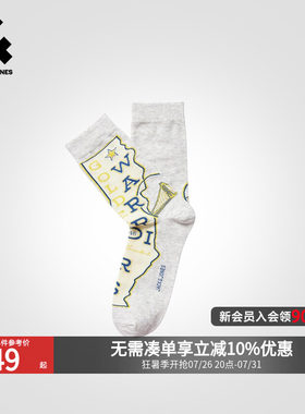 【NBA勇士队联名】杰克琼斯男装长袜舒适亲肤柔软百搭图案袜子潮