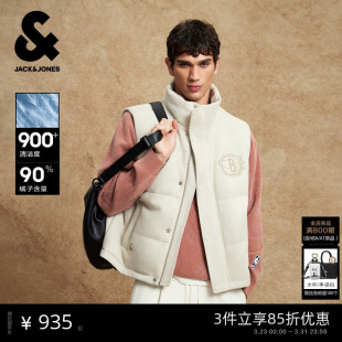 杰克琼斯NBA联名篮网队2026年潮流男装 马甲印花立领羽绒上衣 春季