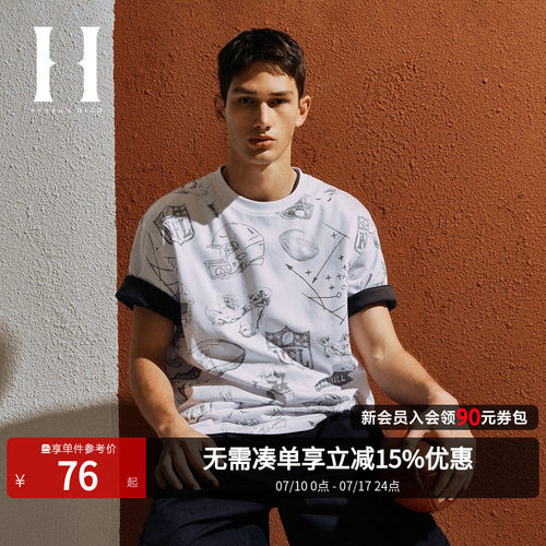 SEASONHIGH短袖舒适纯棉T恤