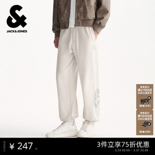 春季 美式 新款 子男士 印花运动潮 百搭束脚休闲长裤 杰克琼斯卫裤