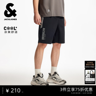 松紧弹力短裤 撞色拼接字母印花篮球春季 子 男装 杰克琼斯NBA联名款
