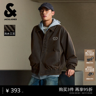 杰克琼斯外套男款秋季新款仿蜡染棒球服夹克复古做旧外套上衣男装