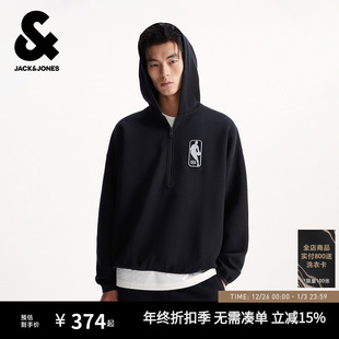 潮流男款 型连帽卫衣上衣NBA联名时尚 宽松版 杰克琼斯秋冬男装
