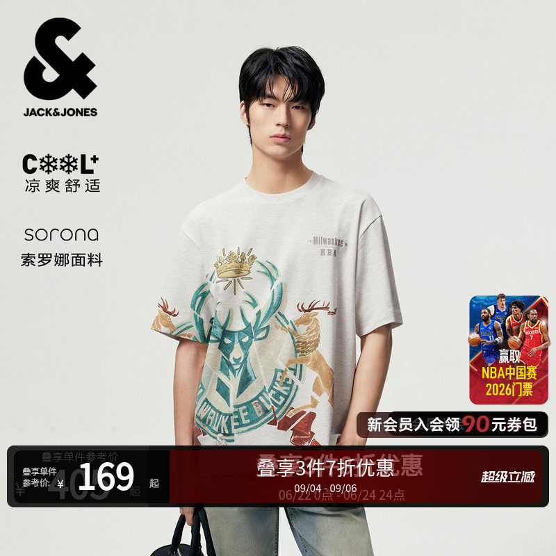 杰克琼斯NBA联名夏男短袖T恤图片