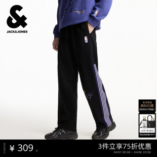 宽松休闲舒适长裤 杰克琼斯NBA联名款 子 卫裤 新款 湖人队男装 春季