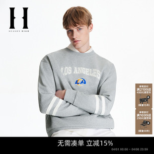 SEASON 男装 卫衣舒适潮略宽松版 型罗纹圆领洛杉矶公羊队 HIGH春季