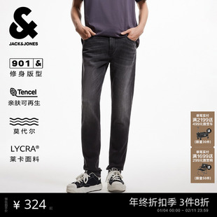 901杰克琼斯男装秋季牛仔裤水洗简约质感修身长裤子225332050男款