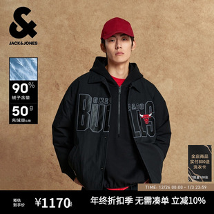 百搭外套潮上衣 羽绒服男装 杰克琼斯NBA联名公牛队2025年冬季 新款