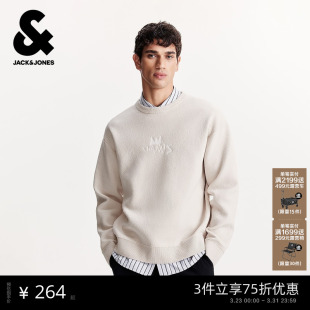 圆领毛衣百搭针织衫 BSQ联名春季 杰克琼斯男装 225313005 商场爆款