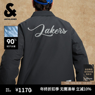 羽绒服翻领宽松外套 冬季 杰克琼斯NBA联名湖人队2025年新款 男装