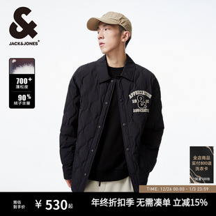 男士 羽绒服夹克外套士装 绣花装 式 2024年冬 饰轻薄衬衫 杰克琼斯男装