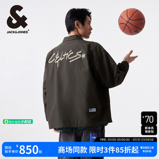 杰克琼斯男装 春夏NBA联名凯尔特人队25年篮球翻领夹克外套潮门襟