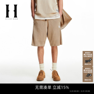 子衣身罗纹针织镂空拼接设计2026春季 NFL联名休闲短裤 裤 男装 男士