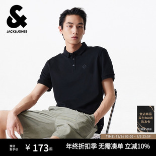 上衣男装 杰克琼斯秋款 翻领T恤高级polo衫 短袖 海鸥领商务休闲 男士