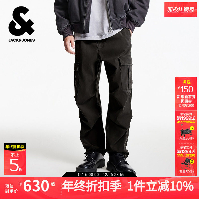 [商场爆款]杰克琼斯男装宽松直筒工装休闲裤长裤子男款225414