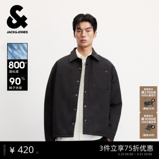 短款 男春季 杰克琼斯颜值轻羽衬衫 轻薄夹克外套男装 肌理羽绒服