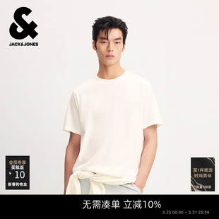 T恤上衣舒适简约袖 短袖 部腋下立体剪裁罗纹圆领 春季 杰克琼斯男装