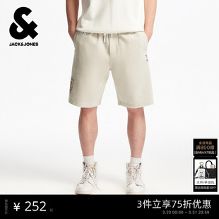 logo篮球松紧腰宽松休闲短裤 杰克琼斯男装 新款 男春季 士NBA联名款