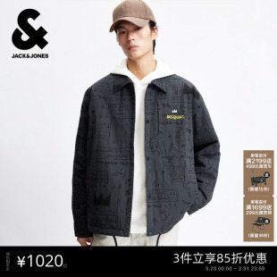 男装 杰克琼斯春季 棉衣服BSQ联名刺绣棉外套225409050 商场爆款