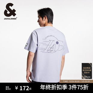 NBA联名 男款 杰克琼斯男装 湖人队篮球胶印短袖 T恤 2025年秋新款