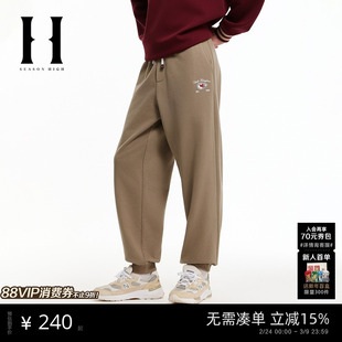 SEASON HIGH男装NFL联名酋长队冬季新款抽绳加绒内里宽松休闲裤