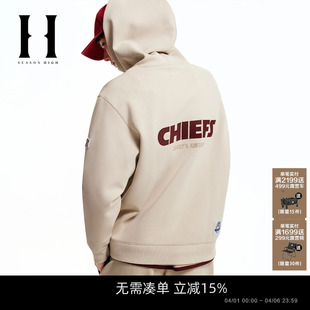 酋长队春季 SEASON HIGH男装 NFL联名款 休闲宽松连帽套头卫衣 新款