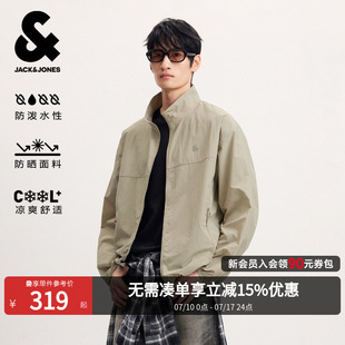 凉感防泼水 夏季 新款 杰克琼斯男装 宽松刺绣立领外套防晒服上衣