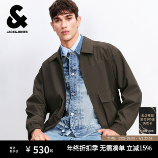 新款 外套26年春季 杰克琼斯男士 宽松翻领休闲上衣男装 行政夹克