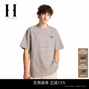 男款 纯棉条纹logo男装 T恤短袖 HIGH2026年春季 NFL联名 SEASON