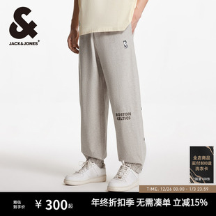 秋季 腿按扣开叉口袋刺绣长裤 卫裤 裤 子 NBA联名款 杰克琼斯男装