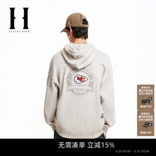 新款 NFL联名酋长队春季 抽绳连帽廓形休闲运动卫衣 HIGH男装 SEASON