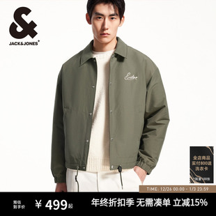 杰克琼斯男装 秋冬百搭腋下透气孔潮宽松方领摁扣保暖舒适棉服外套