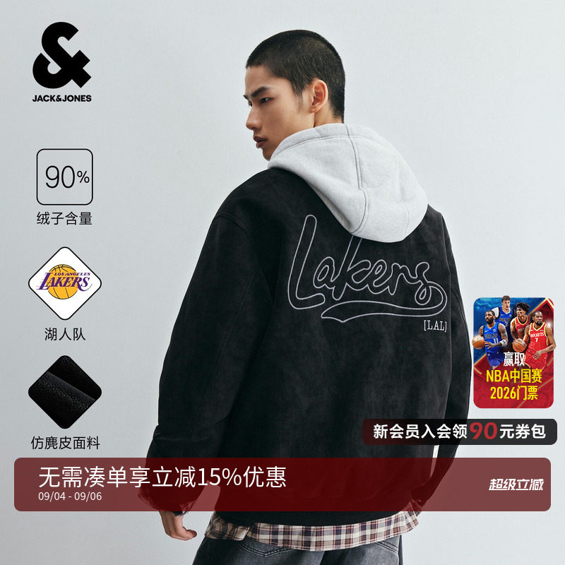 杰克琼斯湖人队男薄羽绒服复古