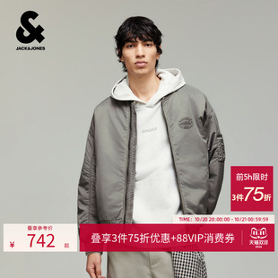 杰克琼斯秋冬男装新棉服光泽感棒球服复古廓形夹克外套226409024