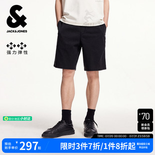 休闲酷帅简约基础纯色短裤 舒适弹力百搭潮流个性 夏季 杰克琼斯男装