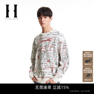 毛衣满印设计图案宽松毛衣男款 SEASONHIGH 针织衫 男装 BSQ联名春季