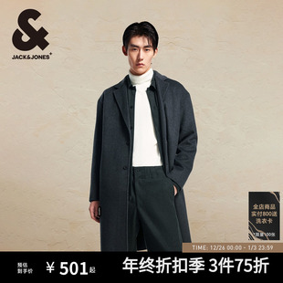 冬冬 休闲商务中长夹克上衣款 杰克琼斯男装 男毛呢大衣男含羊毛新款
