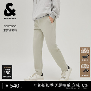 杰克琼斯男装春季牛仔裤长裤子柔软舒适字母图案简约休闲百搭锥形