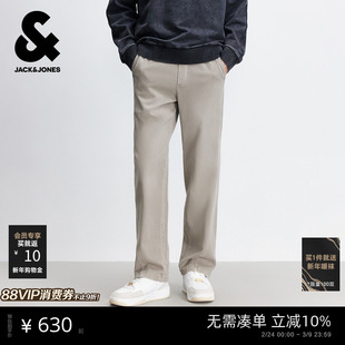 杰克琼斯男装休闲裤冬季新款百搭简约舒适贴布纯色抽绳腰长裤裤子