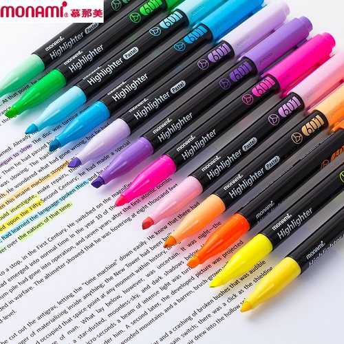 慕那美601荧光笔韩国做笔记多色