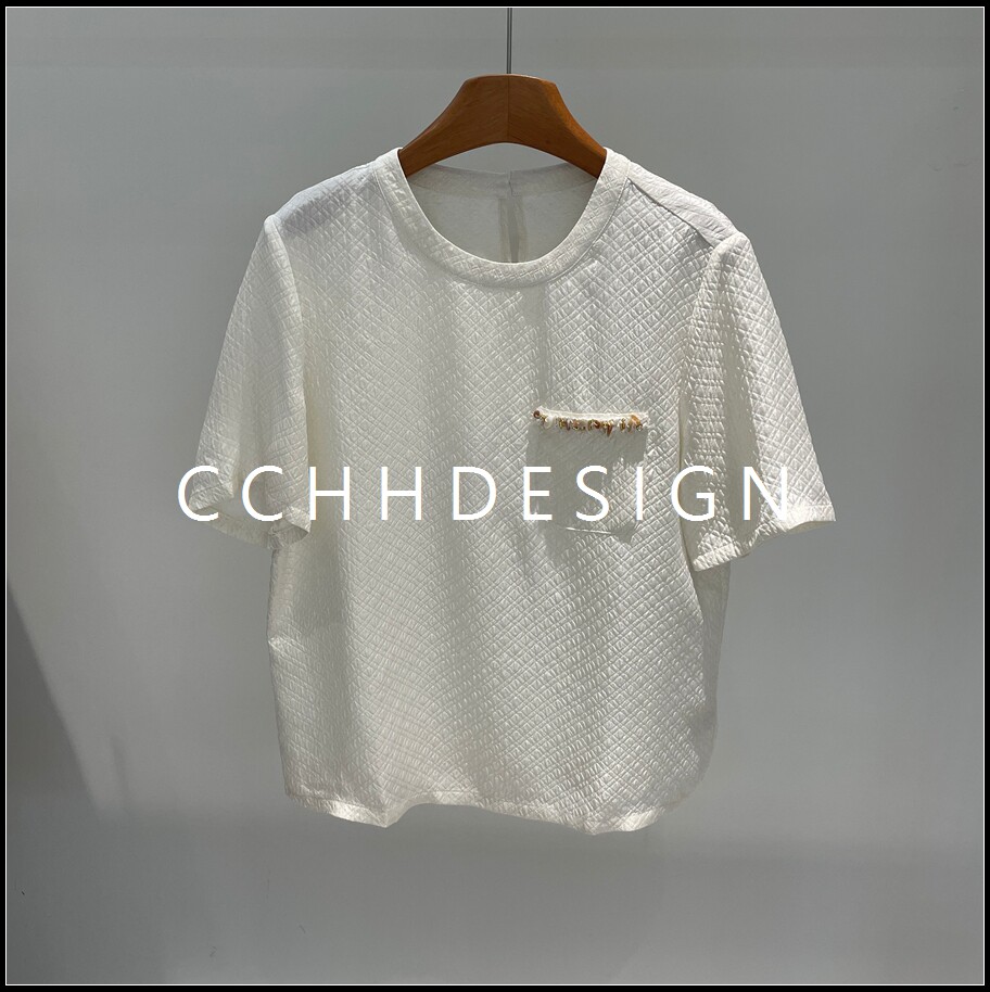 欧洲站女装2026夏季新款轻熟风真丝桑蚕丝短袖T恤圆领简约百搭