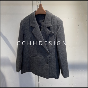 欧货高级感宽松显瘦气质长袖 询价问客服 秒杀 毛呢大衣外套 特价