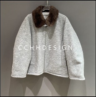 夹克长袖 欧洲站女装 小众翻领休闲百搭设计感短款 新款 外套 2025冬季