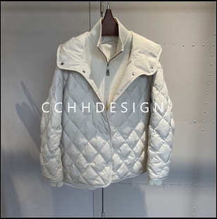 菱格显瘦连帽百搭短款 新款 保暖加厚羽绒服外套 2025冬季 欧洲站女装