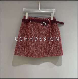 高腰A字版 欧洲站女装 洋气设计感亮片小众时尚 新款 半身裙 2025冬季