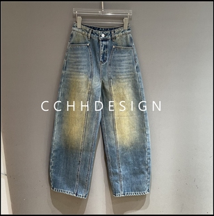 2025冬季 百搭直筒高腰洋气设计小众休闲裤 新款 时尚 韩版 欧洲站女装