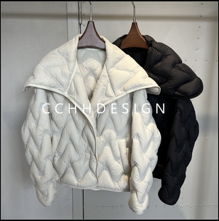 欧洲站女装2025冬季新款时尚休闲纯色百搭款高级感宽松显瘦短外套